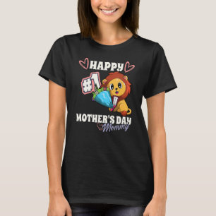 Camiseta Lion Happy First Madre Day Mamãe Bebê