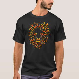 Camiseta Lion Head with ethnic fire colors. M1.