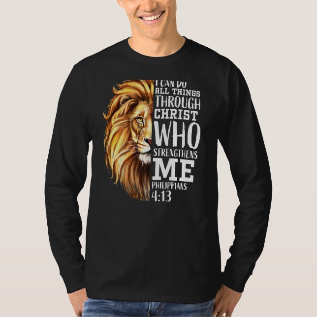 Camiseta Lion Judah Escritura Religiosa Cristã Gráfico B (Frente)