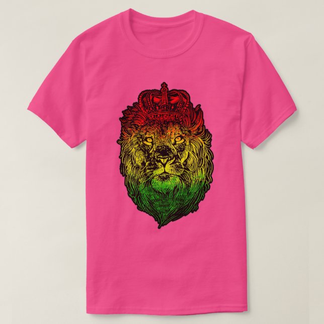 Camiseta Lion Judah Rastafarian Lion etíope - Reggaeton (Frente do Design)