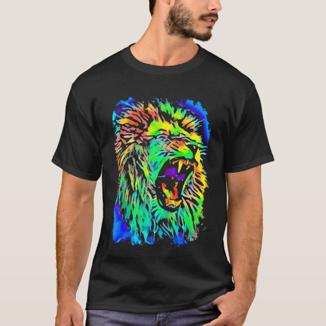 Camiseta Lion Jungle King Pop Art (Frente)