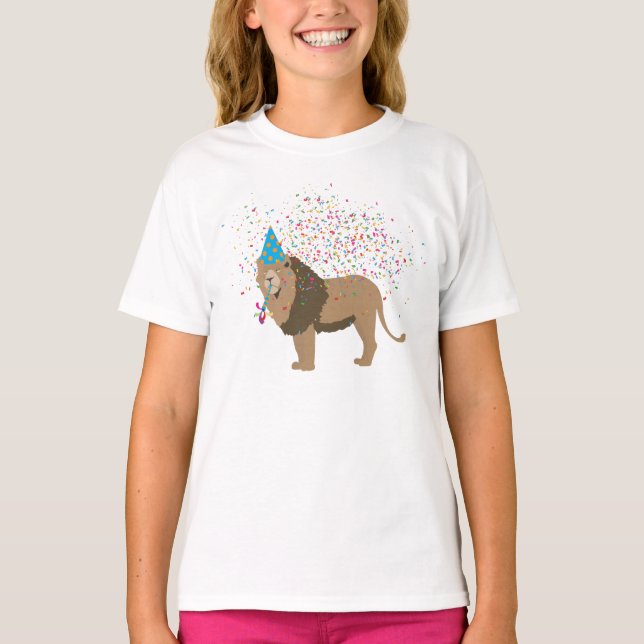 Camiseta Lion Jungle Partilhando Animais com Festa (Frente)