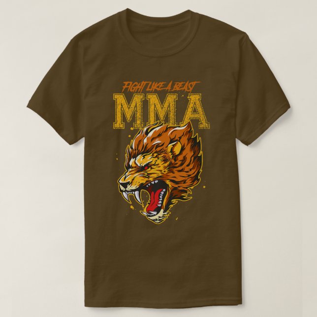 Camiseta Lion Martial Arts MmaMotivation Beast Fight (Frente do Design)