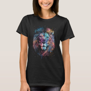 Camiseta Lion Nebular - Grafite Neon Ink Splash