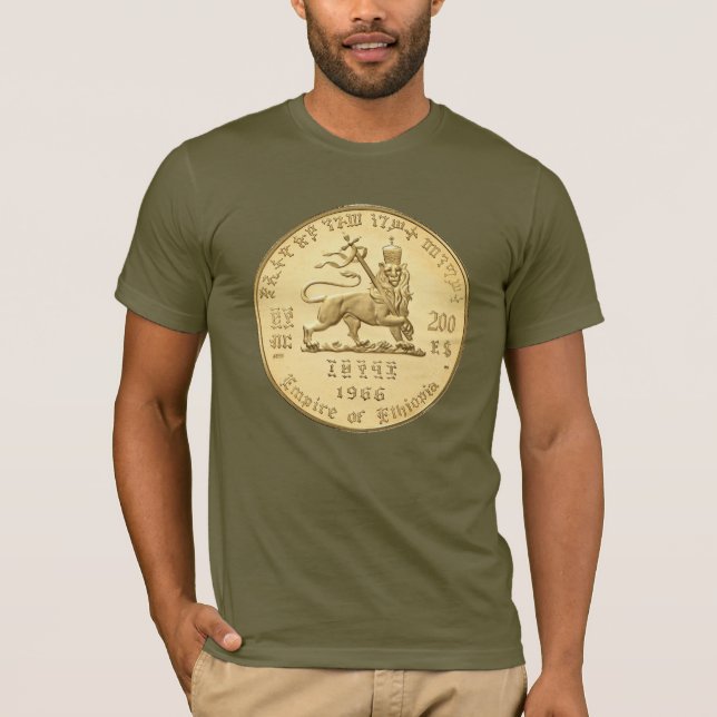Camiseta Lion of Judah - Jah Army Gold - Rasta Reggae Shirt (Frente)
