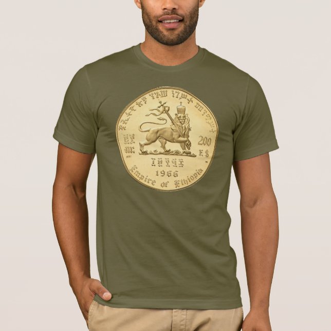 Camiseta Lion of Judah - Jah Army Gold - Rasta Reggae Shirt (Frente)