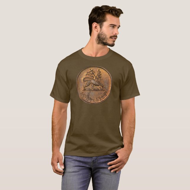 Camiseta Lion of Judah - Rasta Coin reggae Shirt - (Frente Completa)