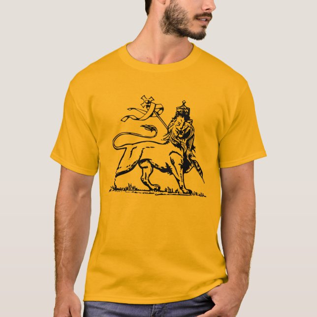 Camiseta Lion of Judah Rasta Shirt - Ethiopia reggae - (Frente)