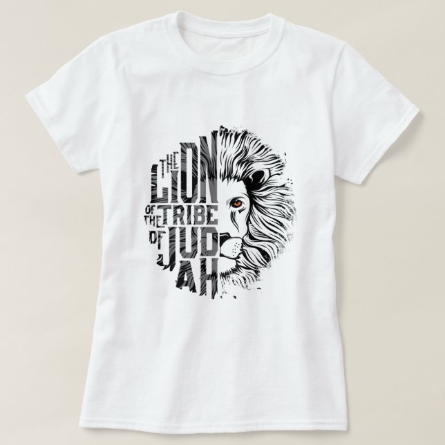 Camiseta Lion of Tribe of Judah Religious Graphic Christian (Frente do Design)