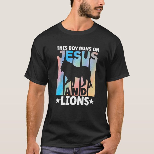 Camiseta Lion Outfit for Lion Lovers Roupa para Boys Premi (Frente)