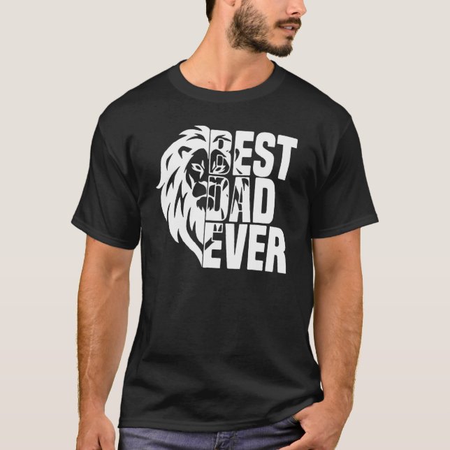 Camiseta Lion Pai O Homem A Legenda Melhor Pai De Todos Os  (Frente)