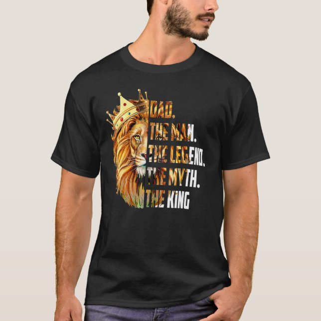 Camiseta Lion Pai O Homem O Mito A Lenda Vovô Faia (Frente)