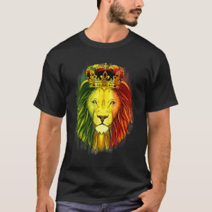 Camiseta Lion Rasta Cores King Crown Mane