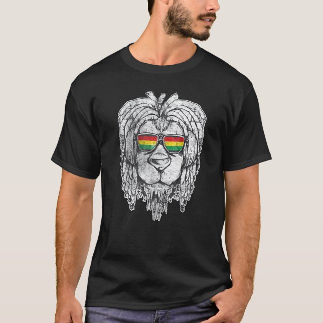 Camiseta Lion Rasta Reggae Music Vintage Rastafari (Frente)