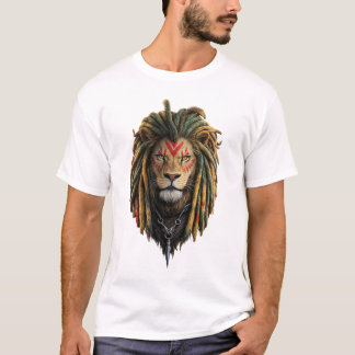 Camiseta Lion Rasta Style T-Shirt – Reggae Inspired Design
