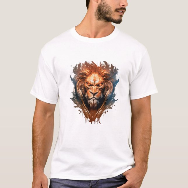 Camiseta Lion Retrait Animal Painting Willife Outdoor (Frente)