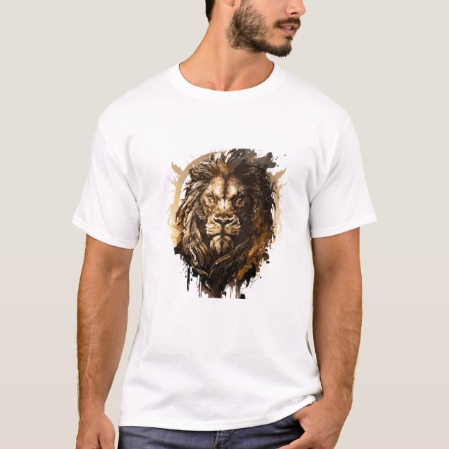 Camiseta Lion Retrait Animal Painting Willife Outdoor (Frente)