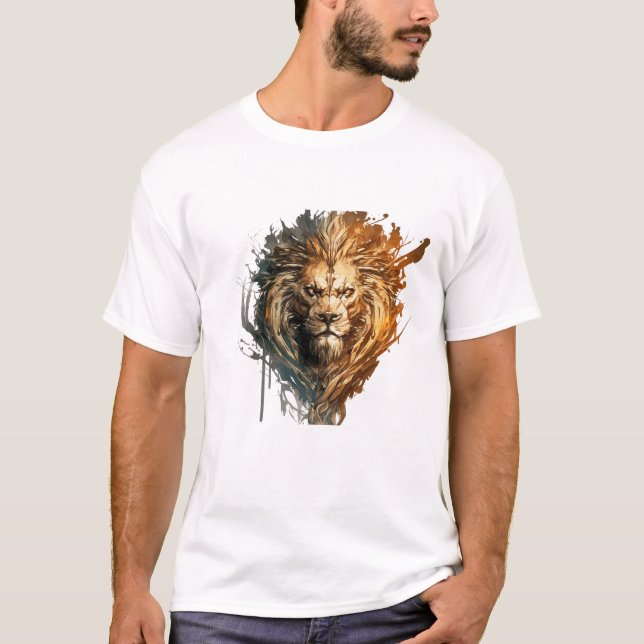 Camiseta Lion Retrait Animal Painting Willife Outdoor (Frente)