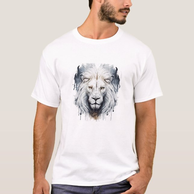 Camiseta Lion Retrait Animal Painting Willife Outdoor (Frente)