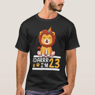 Camiseta Lion Roarrr, tenho 23 anos Feliz meu aniversário