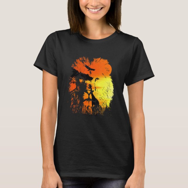 Camiseta Lion Safari Sunset Zoo Keeper Animal Big Wild Cats (Frente)