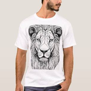 Camiseta Lion Silhouette Sketch T-Shirts