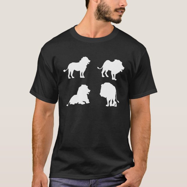 Camiseta Lion Silhouter Gatos Legal Gatos Gatinhos Gatinhos (Frente)