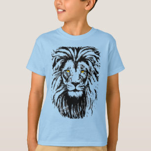 Camiseta Lion T-Shirt Ilustração Colorida da Cabeça de Le
