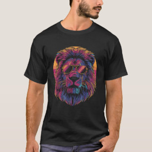 Camiseta Lion Vaporwave Aestética Vintage Synthwave 80s 90s