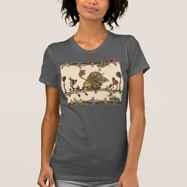 Camiseta Lion Violinista MÚSICA BESTIAL MEDIEVAL, (Frente)