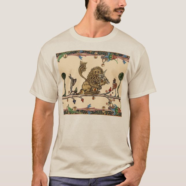 Camiseta Lion Violinista MÚSICA BESTIAL MEDIEVAL, (Frente)