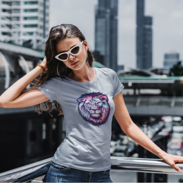 Camiseta Lion Wild Animal Head Grunge (Criador carregado)