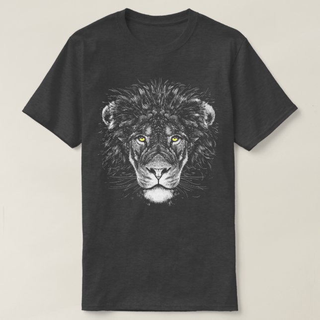 Camiseta Lion Wild Big Cat Willife Monocromatic (Frente do Design)