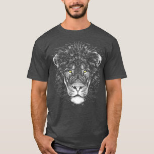 Camiseta Lion Wild Big Cat Willife Monocromatic