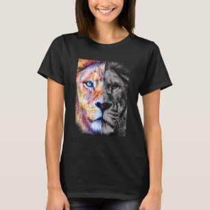 Camiseta Lion Wild Cat Selva Colorida Rei Animal Motivati