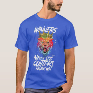 Camiseta Lion Winners Never Quit  Beast King Workout Motiva