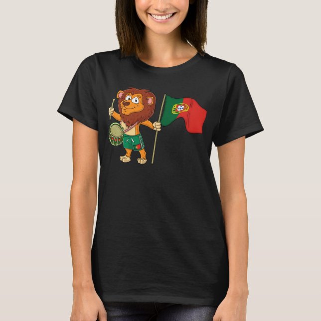 Camiseta Lion with the Portugal flag (Frente)