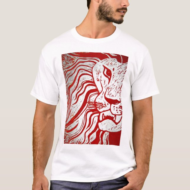 Camiseta Lion Woodcut T-Shirt (Frente)