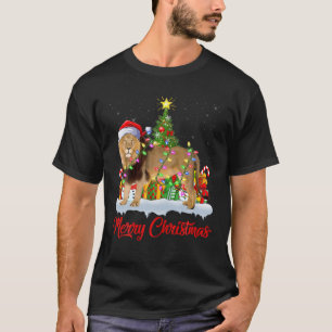Camiseta Lion Xmas Tree Lighting Papais noeis Lion Natal T