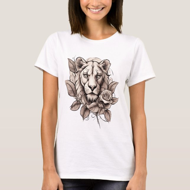 Camiseta Lioness Ink: Onde a Majestade da Natureza Conhece  (Frente)