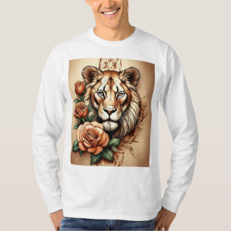 Camiseta Lioness Shoulder Tattoo Sketch t-shirt design