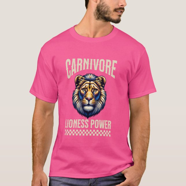 Camiseta Lioness Zero Carb Lion Diet Carnivore (Frente)