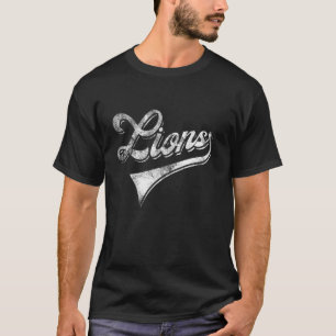 Camiseta Lions School Sports Fan Team Spirit Mascot Vintage