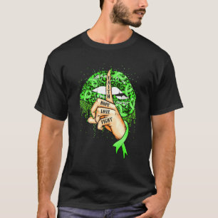 Camiseta Lip Faith Hope Love Lutar Contra Fita Verde Curva