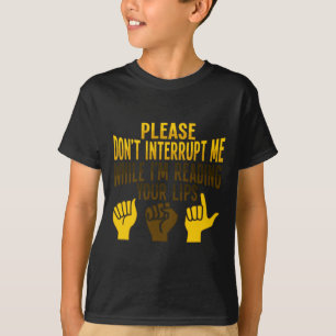 Camiseta Lip Lendo ASL Gesto de Mão surdo Ausente Audição P