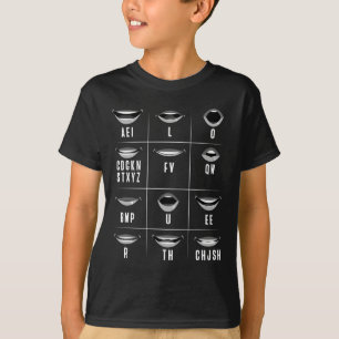Camiseta Lip Lendo ASL Gesto de Mão surdo Ausente Audição P