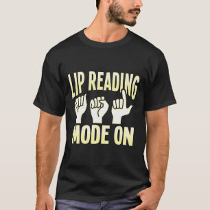 Camiseta Lip Lendo ASL Gesto de Mão surdo Ausente Audição P