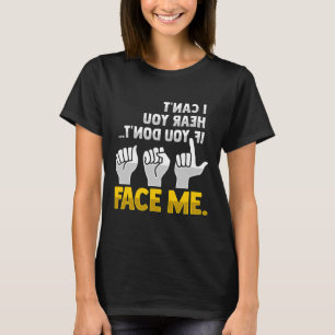 Camiseta Lip Lendo ASL Gesto de Mão surdo Ausente Audição P