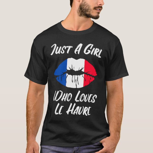 Camiseta Lip Mouth Love French Flag Le Havre (Frente)