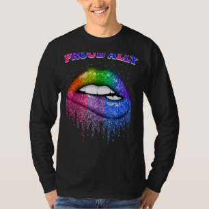 Camiseta Lip Proud Ally Lgbtq Gay E Orgulho Lésbico Rainbo